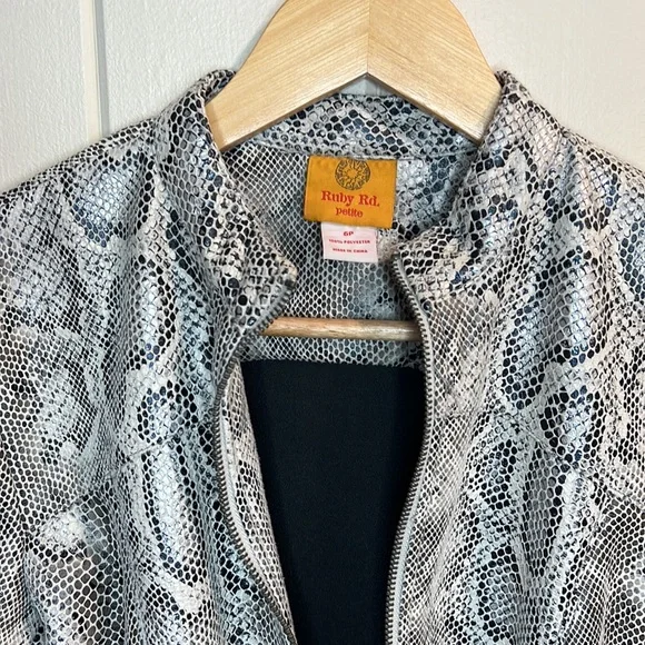 Ruby Red Snake Skin Leather Jacket - Picture 2 of 9